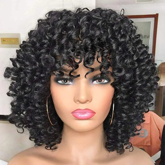 Wig - Short & Curly With Bangs - Picture 3 of 12